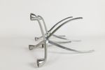 Vintage Kandelaar - Tripod - Space-Age - Dutch Design - 'De Bijenkorf' Holland - 2 Stuks - Alumin