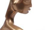 Franz Hagenauer Stijl Messing Art Deco Sculpture Afrikaanse Vrouw Op Marmerenvoet 70