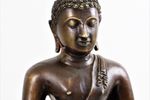 Prachtig Oud Boeddha Beeld Sculptuur Brons Zittend Chiang Saen Stijl 35Cm