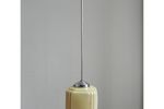 Art Deco Hanglamp Met Kubus Vormige Beige Bol