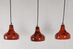 Set Van 3 Keramieken Hanglampen Oranje