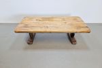 Vintage Salontafel Brutalist Massief Eiken 1950 Frankrijk