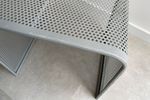 Vintage Grijs Geperforeerd Metalen Bijzettafel / Plantentafel - Vierkant