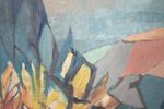 Deens Jaren 60 Schilderij Canvas, Berg&Dal Kleurrijke Kunst