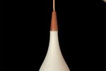 Hanglamp/ Wit Opaline Glas/ Design Holmegaard / H33 Xø13Cm