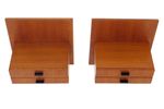 Set Of 2 Danish Design Wall Mounted Hanging Nightstands / Floating Bedside Tables, 1960S