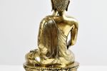 Vintage Gouden Zittende Boeddha Beeld Legering Koper Mudra 26Cm