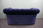 Super Gave Blauwe Velours Stoffen Chesterfield Bank