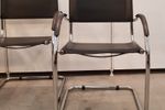 Set Van 4 Zwarte Mart Stam Stijl Armstoelen Gebogen Leuningen