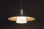 Belid Deense Hanglamp Zilver Met Melkglas, 1980S