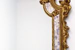 Vintage Deknudt Belgium Design Spiegel Barok Gouden Kuifspiegel 118Cm