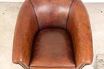 Vintage Schapenleren Clubfauteuil Van Lounge Atelier Leeuwarden