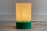 Space Age Groen & Witte Tafellamp, Vintage Plastic Design