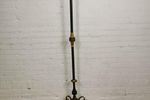 HOMCOM Staande lamp schemerlamp vloerlamp 2 glazen kappen, staal glas, 28 x 28 x 165 cm (goud wit