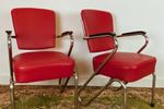Hippe Rode Buisframe Fauteuil, 1960'S (2)