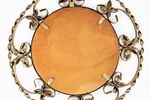 Vintage Ronde Gouden Spiegel Bloemen Messing Sunburst 40Cm