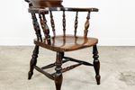 Antieke Iepenhouten Smokers Bow Windsor Captain Chair