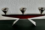 Kandelaar Set - Deens Mid Century - Teak Metaal