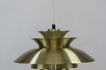 Grote Gouden Prachtige Deense Design Lamp *** Messing Plafondlamp *** 1970'S *** Denemarken