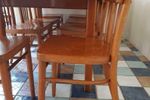 Vintage Grote Uitschuifbare Eettafel 4 Stoelen + Tafel