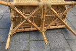 Vintage Bamboe Met Rotan Bankje  Breed 110 Cm