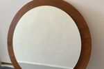 Grote Ronde Deense Vintage Teak Spiegel