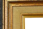 Vintage Grenen Lijst Schilderij Goud Zwart Hout Kader 77X67Cm