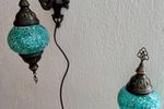 Set 2 Boho Ibiza Mozaïek Wand Lampen Aquamarijn Blauw Groen Kleur