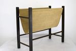 Minimalistic Magzine Holder In Stained Oak Wood And Canvas *** 1970'S *** Danish Furniture