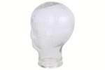 Glazen Hoofd Etalage Mannequin Koptelefoon Pruik Vintage Display Schade 24Cm