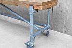 Vintage Industriële Steigerhouten Bank Buisframe