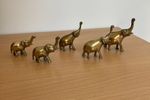 Set Van 5 Kleine Messing Olifanten Olifantjes Koper Koperen | Kerst
