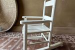 Vintage Witte Houten Kinder Schommelstoel Kinderstoel