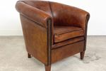 Vintage Schapenleren Clubfauteuil Van Lounge Atelier Leeuwarden