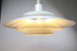 Vintage Witte Deense Hanglamp Van Form Light,1960 Denemarken.