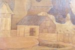 Vintage Ingelegd Hout Mozaiek Schilderij Div Kleuren