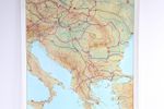 Vintage Landkaart Op Linnen Zuid Oost Europa Jaren60S