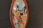 Prachtige Vintage Spiegel Teak Geschulpt
