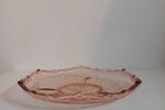Mooie Rosé Glazen Art Deco Style Schaal/ Bord