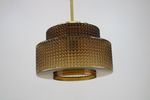 Great Looking Retro Pendant Lamp In Messing And Glass *** Mid Century *** Sandinavian Design Ligh