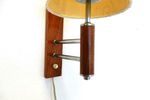 Retro Vintage Wandlamp Lamp Jaren 60 Chroom Palissanderhout
