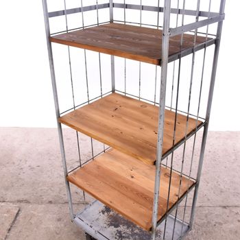 Vintage Rolstelling / Rolcontainer | Oud Winkelrek| Industriele ...