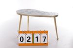 Vintage Plantentafeltje Model Niertafel Ingelegd Met Mozaiek Tegeltjes.
