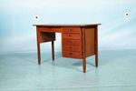 Vintage Jaren 60 Bureau Gerenoveerd, Teak Midcentury Desk