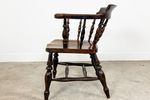 Antieke Iepenhouten Smokers Bow Windsor Captain Chair