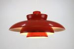 Original Red Danish Pendant Lamp - Fog And Morup By Jo Hammerborg - Model Penta - 1960