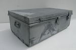 Brocante Vintage Zinken Kist/Koffer