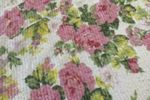 Vintage Grand Foulard Kleed Zijdeachtig Met Bloemen 190/190