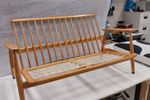 Vintage Danish Couch And Easy Chair In Pine . Re-Upholsterd