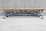 Vintage Industriële Steigerhouten Bank Buisframe